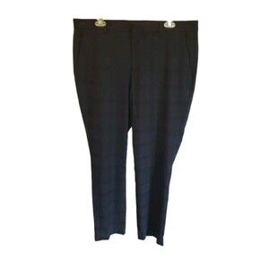 New Express Dress Pants Mens 34 X 32 Green Blue Glen Plaid Slim Fit Flat Front